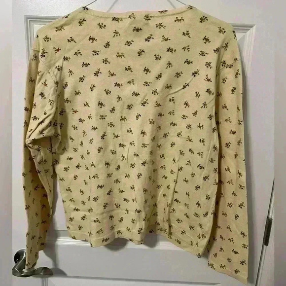 Jones New York Long Sleeve T-shirt Crew Neck Floral Yellow Size Large Vintage - Picture 5 of 5